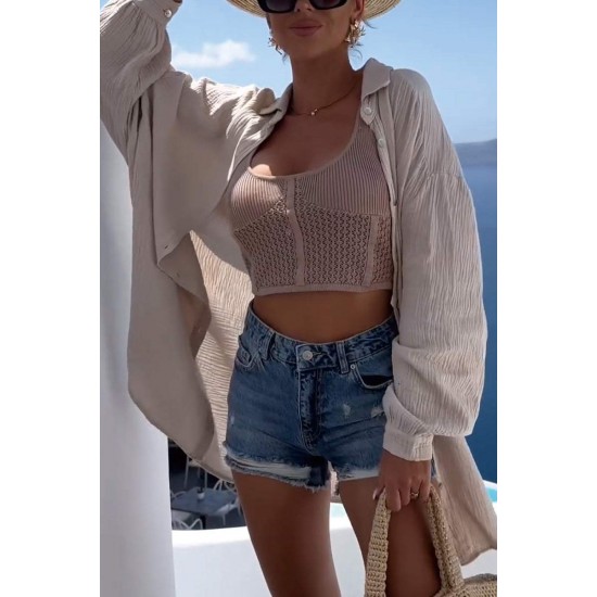 Evil Eye Casual Pailletten-PerlenhemdNeue Produktaktion