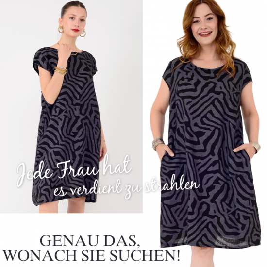 Lssiges Boho-Vintage-Kleid mit Print