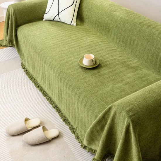 Chenille-Sofabezug mit Fischgrtenmuster