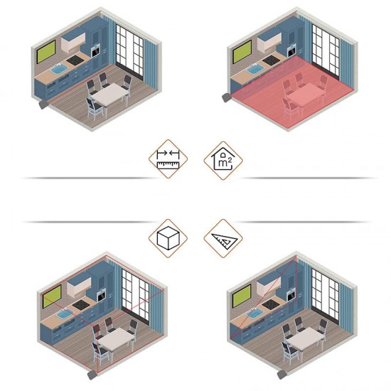 Free sjfart(41% Rabatt)2 in 1 Digitaler Entfernungsmesser - 40 m Laser + 5 m Maband