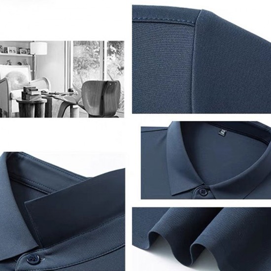 Kurzrmeliges Herren-Business-Hemd aus edler Maulbeerseide