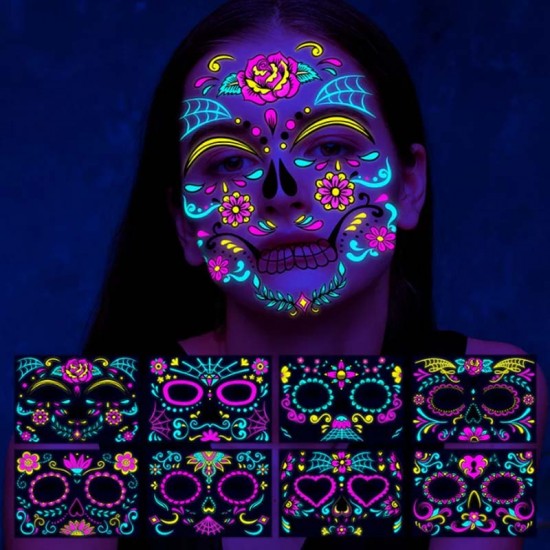 Bunte fluoreszierende wasserfeste temporre Ttowierungen Aufkleber