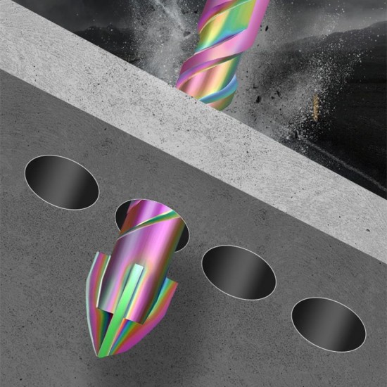 4 Stück spiralfrmige, exzentrische Bohrer mit Titanbeschichtung und vier Klingen