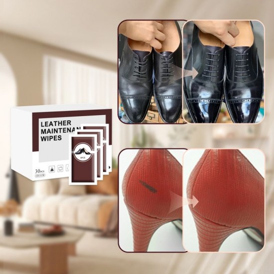 Lederpflege-Tücher für Schuhe – 30 Stück/Box