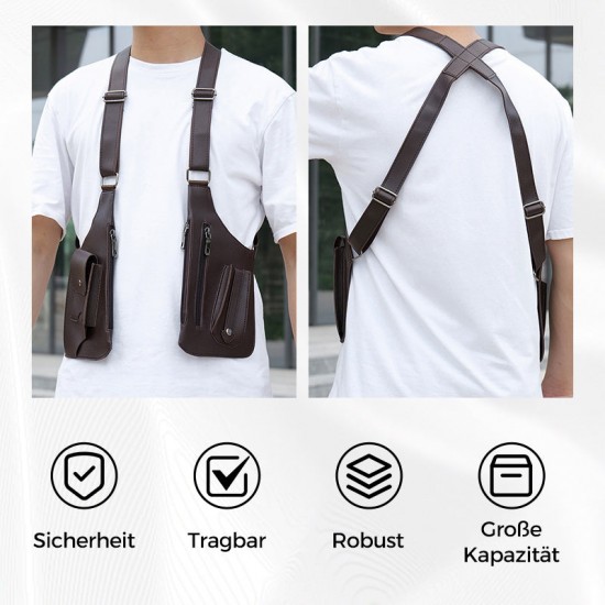 Beliebter klassischer StilTaktische Anti-Diebstahl-Tasche für Herren mit doppeltem Schultergurt und mehreren Taschen