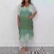  Bequemes, lssiges Chiffon-Dip-Dye-Kleid für Damen