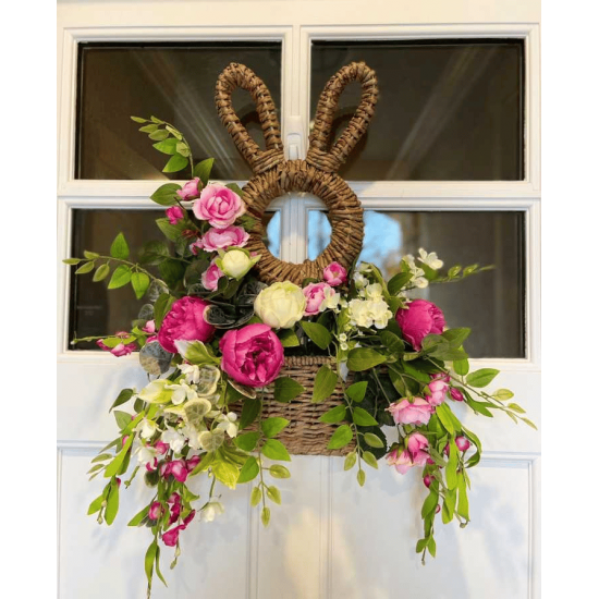 Begrenzte Zeit 50% RabattHandgemachter Hasenkorb zum Aufhngen an der Wand, Frühlingsdekor