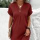 Einfache Feste Farbe V-Ausschnitt mit kurzem rmel für Frauen