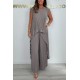 49% RabattLaney Set aus plissiertem, kurzrmligem, unregelmigem Midi-Top und Hose mit weitem Bein und elastischer Taille
