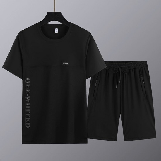 Zweiteiliges Set aus Kurzarmshirt und Shorts für Herren