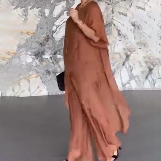 2025 HEISSER VERKAUFDamen-Set aus asymmetrischem Oberteil und lockerer Hose