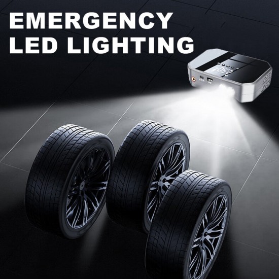 Starthilfe-Powerbank mit integriertem Kompressor für Autos