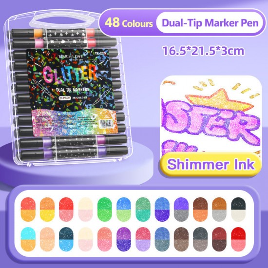 Weihnachtsangebot  50 % RABATTDual-Tip Glitter Marker Pen